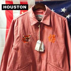 HOUSTON ヒューストン 新品 ベトシャン ベトナム ジャケット L 虎 地図 刺繍 ジップアップ ピンク 10613