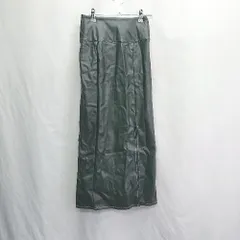 ◇ ⊆ DISCOAT　ディスコート フェイクレザー風　ウエストゴム ロング フレア スカート サイズM ブラック系 レディース E  【1505130006490】