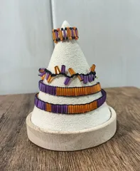 ハロウィン　アクセサリー　４点セット　ブレスレット　指輪　竹ビーズ　ハンドメイド