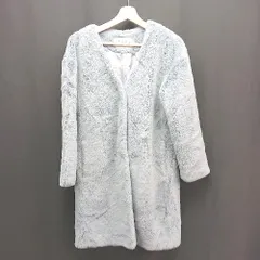 ■ Another Edition シングルボタン　Vネック 裏地あり オーバーサイズ 長袖 コート サイズS ライトブルー レディース E  【1307120035264】