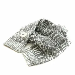 ファーファー furfur 23AW ロゴジャガードニットマフラー 総柄 ウール グレー 水色 ライトブルー RWGG235502 /AN19 ■OFのサムネイル