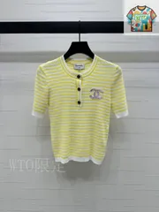 【今日WTO】Chanel Stripe ニット T シャツ-NS52