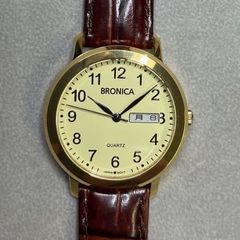 BRONICA　ブロニカ　ハイスペック　ダブルカレンダー　ゴールド文字盤