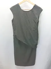 ◇ nano universe シンプル バックスリット キレイめ ノースリーブ ひざ丈 ワンピース サイズ36 ブラック レディース E  【1405140015164】