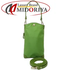 IBIZA イビサ スマホショルダー ポシェット ナイロンxレザー  グリーン/181373【中古】