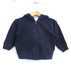 ラルフローレン パーカー トップス ジップアップ スウェット ベビー 男の子用 12M 80/48サイズ ネイビー RALPH LAUREN 【中古】