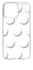 【新品未使用】iPhone15 Pro Max アイフォン15プロマックス クリア ハードケース ドット柄 水玉 (ホワイト) スマホケース カバー cl-ip15promax-dotbig-09