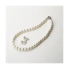 【新品・4営業日で発送】カンサイセレクション 花珠貝パールネックレスセット ホワイト 29022W