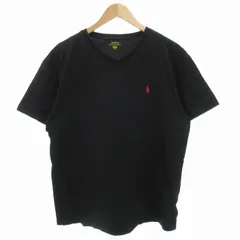 ポロ ラルフローレン POLO RALPH LAUREN Tシャツ カットソー 半袖 Vネック ポニー刺繍 ワンポイント M 黒 ブラック /GV ■GY14