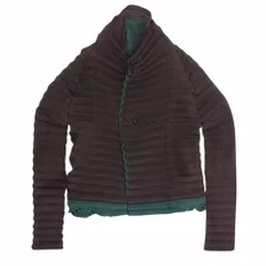ISSEY MIYAKE イッセイミヤケ IM03FJ804 プリーツ加工 レイヤー カーディガン ブラウン系 2【中古】のサムネイル