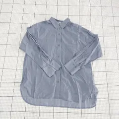 ◇ Θ le.coeur blanc ルクールブラン サテン調 長袖 シアー シャツ ブラウス サイズ38 ブルー系 レディース E  【1508270008508】