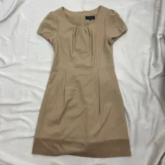 UNTITLED  アンタイトル　半袖ワンピース　ベージュ　3 日本製