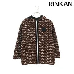 ★MIU MIU★ ウォッシュフロックシャンブレーブルゾンジャケット ブラウン ウォッシュド フロック加工 シャンブレー ブルゾン