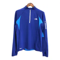 THE NORTH FACE ノースフェイス ハーフジップ 長袖Ｔシャツ ブルー (メンズ M) 中古 古着 R4029