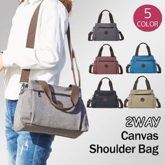 ショルダーバッグ レディース 斜めがけ 2way キャンバス 帆布 大きめ ハンドバッグ トートバッグ おしゃれ かわいい 多収納 大人 肩掛け 通勤 通学 無地 シンプル ポケットたくさん お出かけ 多機能 ファスナー付きポケット マチ広い トートショルダー