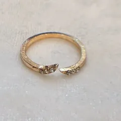 ゴールドメッキ　リング　ジルコニア人工石　指輪  10号　0709