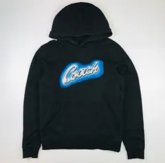 COACH ロゴプリント ブラックパーカー　フーディー COACH ロゴプリント ブラックパーカー フーディー