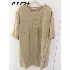 ◇ JOURNAL STANDARD L'ESSAGE リネン混 半袖 膝丈 ワンピース ベージュ系 レディース  【中古】 【1108110003825】