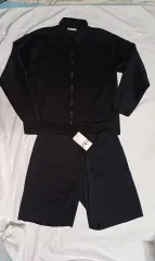 新品 L ZARA(ザラ) ザンプリス ジャケット ジップアップ ハーフパンツ プリーツパンツ スウェットセットアップ