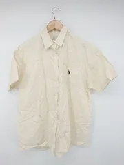◇ ◎ U.S. POLO ASSN. ユーエスポロアッスン コットン100% 刺繍ロゴ 半袖 シャツ サイズF アイボリー系 メンズ P 【1308240003089】