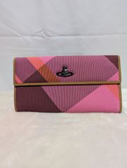 Vivienne Westwood 長財布 ピンク 紫 パープル 布地 財布 ヴィヴィアン