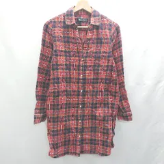 ◇ ⊇ URBAN RESEARCH チェック柄 長袖 シャツ ブラウス サイズ One レッド系 レディース E  【1501160040480】