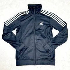 ★adidas★アディダス トレフォイルロゴ  トラックジャケット ファイヤーバード 3ストライプ  黒 ブラック 95 M