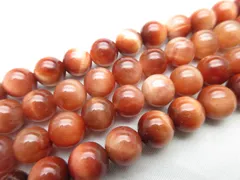 【AAAA】/【極上品質】/【オレンジタイガーアイ(橙色虎目石)】/玉size(約8㎜)/1set(5玉)/1372a4