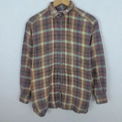 90s vintage Denime Workers ドゥニームワーカーズ ネルシャツ チェック柄 総柄 アースカラー ブラウン メンズ 古着 アメカジ