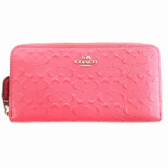 コーチ COACH 長財布 ウォレット シグネチャー ラウンドファスナー エナメル ピンク /AE
