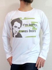 長袖　太宰治のＴシャツ　ロンＴ　文豪長袖Ｔシャツ　日本文学　斜陽　走れメロス　津軽　人間失格　作家Tシャツ　生まれてすみません　太宰のロンT　小説家の長袖Ｔシャツ　太宰治