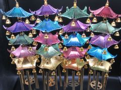 【現品限り】香港製 五重塔 風鈴 4色セット