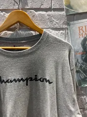 古着　L    長袖　tシャツ　champion    チャンピオン　グレー　ロゴ