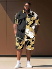 半袖シャツセットアップ ハーフパンツ 上下 059 柄シャツ 大きいサイズ ヤクザ ヤンキー オラオラ系 悪羅悪羅 服 メンズ ファッション