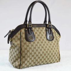 グッチ GUCCI ミニボストンバッグ GG柄 キャンバス×レザー K1412 