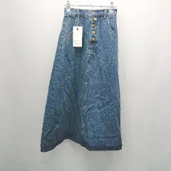 ◇ ◎ ●未使用● DAY CLOSET デニム ウエストゴム 裏地なし ロング丈 フレア スカート サイズM ブルー レディース E 【1310130038439】