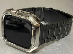 シルバーブラック　ステンレスベルト　アップルウォッチ メンズ レディース ultra 1/2/3  38mm 40mm 41mm 42mm 44mm 45mm 46mm  49mm カバー ケース Apple Watch バンド  調整器付
