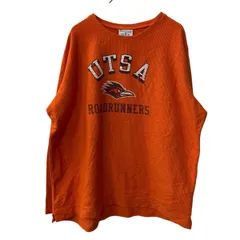 Champion 長袖 プリントTシャツ 2XL オレンジ チャンピオン ロングTシャツ プリント ビッグサイズ トップス 古着卸 アメリカ仕入 a708-6142