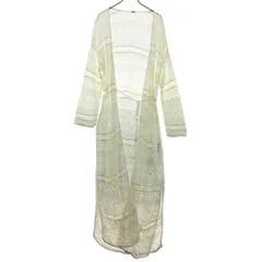 Mila Owen ミラオーウェン 長袖 レース ロング カーディガン F ホワイト 09WNT172128 レディース 古着