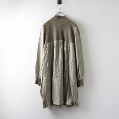 2024AW スタジオクリップ studio CLIP リブモックミニワンピース F/ベージュ トップス 長袖 ハイネック【2400014486810】