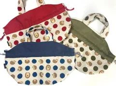 ぷっくり巾着　ハリネズミ柄