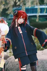 赤 キョンシー コスプレ 衣装 レディース メンズ ユニセックス 闇かわいい 中華風 ゴシック ブルゾン ジャケット ショートパンツ セットアップ 仮装 学園祭 文化祭 ハロウィン 撮影 衣装 個性派 ファッション 10代 20代 コスチューム ハロウィン