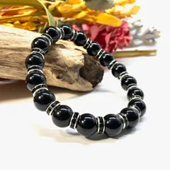 モリオン パワーストーン ブレスレット 10mm (ブラック) 天然石ブレス メンズ・レディース 男性・女性  数珠 黒 ブラック 厄払い ○