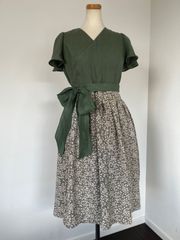 着物リメイク　ワンピース　麹塵キクジン　19
