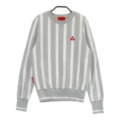 サイズ：L LE COQ GOLF ルコックゴルフ  スウェットトレーナー ストライプ柄 グレー系 [240101446573] ゴルフウェア レディース ストスト