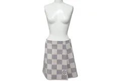 極美品 LOUIS VUITTON ルイヴィトン ウールスカート RW221WKG1FMSK19 サイズ36 ダミエアズール ウール カシミヤ 中古 4c073410