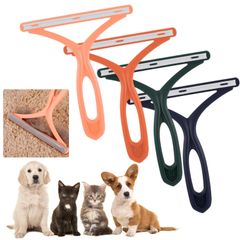 girldate 抜け毛取り（4本セット）毛玉取り器 猫 犬用抜け毛クリーナー ペット毛 掃除ブラシ お手入れ用品 洋服ブラシ 二重の鋸歯形 隙間掃除 両面使え 生地を傷めない 布団 カーペット 衣類 寝具 シート ソファー用（グリーン+ネイビーブ