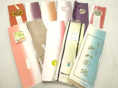 染め大島紬 縦縞 絣文様 八掛 蝶 菱文 正絹 抹茶色 スモール