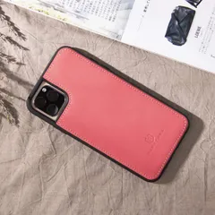 HANATORA iPhone11 Pro Max ケース 本革 スマホケース イタリアンレザー ピンク レッド 桜 赤