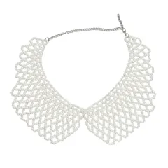 [MORE AUNI] パールつけ襟ネックレス フォーマル ネックレス アクセサリー レディース 襟風ネックレス 小粒パール ドレスアップ 結婚式 パーティー お呼ばれ フリルデザイン MA0006 Bタイプ [Bタイプ / MA0006]